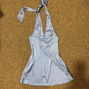 SHEIN Light Blue Satin Fabric